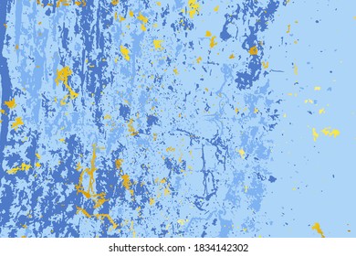 Ilustración vectorial. Textura gruesa de fondo de mármol. Color del degradado azul y dorado. Océano Índigo. Estilo de lujo. Papel de la pared decorativo. Superficie sucia. Fondo abstracto