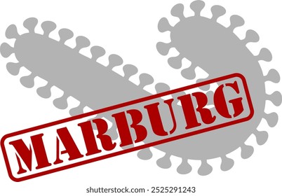 Vector illustration of Marburg virus with red badge