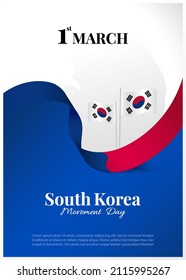 Ilustración vectorial del Día del Movimiento 1 de Marzo en Corea del Sur. Banner
