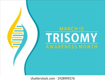 vector illustration of march is trisomy awareness month theme design