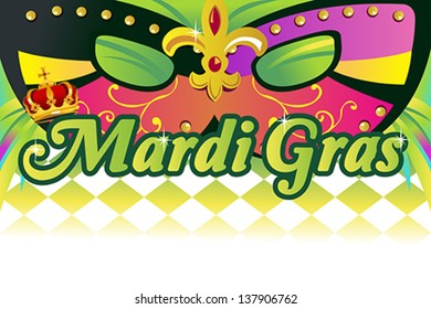 A vector illustration of mardi gras background with copy space