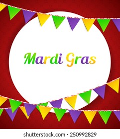Vector illustration of Mardi Gras background with flags