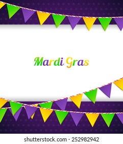 Vector illustration of Mardi Gras background with flags