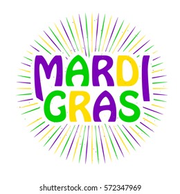 Vector illustration of Mardi Gras background with typography text for greeting card, banner, gift packaging, sale or party templates for fat tuesday, carnival, masquerade