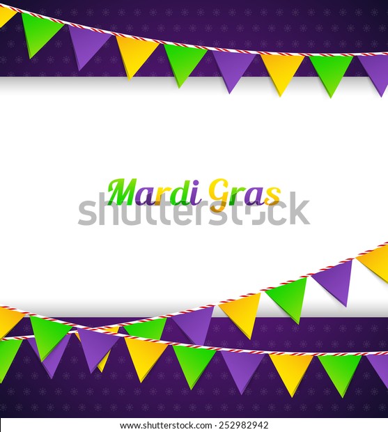 Vector Illustration Mardi Gras Background Flags Stock ...