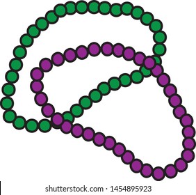 Vector illustration of Mardi Gras beads icon or symbol 