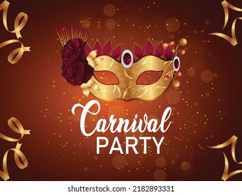 Vector illustration of mardi gras brazil festival with creative mask 