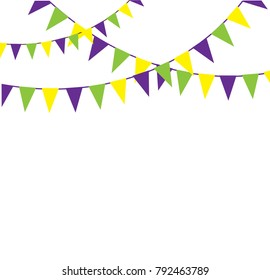 vector illustration of mardi gras bunting background.