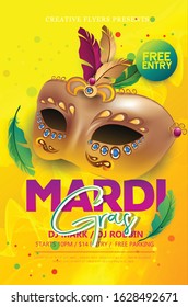 Vector illustration of Mardi gras carnival party design. carnival, festival. 
