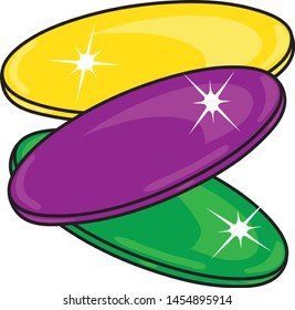 Vector illustration of Mardi Gras coins icon or symbol 