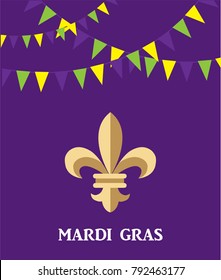 vector illustration of mardi gras fleur de lis .