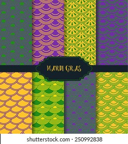 Vector illustration of Mardi Gras pattern backgrounds