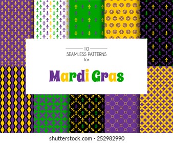 Vector illustration of Mardi Gras pattern backgrounds