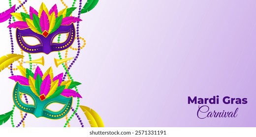 Vector illustration of Mardi Gras social media template