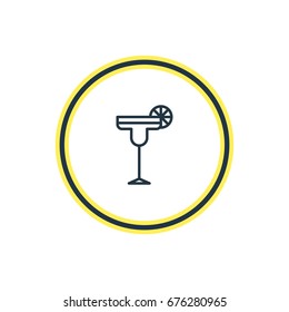 Vector Illustration Of Margarita Outline. Beautiful Drinks Element Also Can Be Used As Beverage Element.
