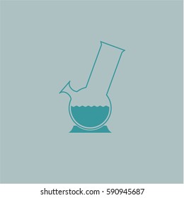Icono vectorial del símbolo vectorial de Marijuana Bong en azul
