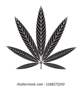 Vector illustration of marijuana leaf, cannabis. Isolate on white background