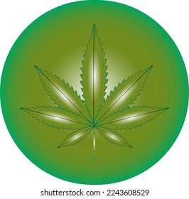Ilustración vectorial de la hoja de marihuana, planta de cannabis utilizada con fines medicinales