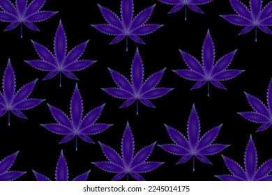 Ilustración vectorial de la hoja de marihuana, planta de cannabis utilizada con fines medicinales