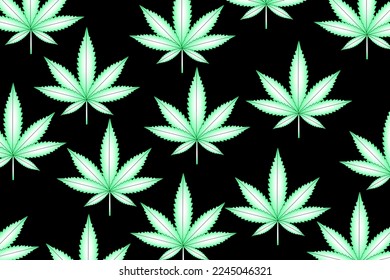 Ilustración vectorial de la hoja de marihuana, planta de cannabis utilizada con fines medicinales