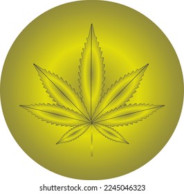 Vektorgrafik von Marihuana-Blättern, Cannabis-Pflanzen für medizinische Zwecke