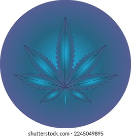 Ilustración vectorial de la hoja de marihuana, planta de cannabis utilizada con fines medicinales