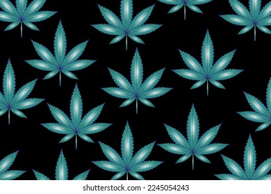Ilustración vectorial de la hoja de marihuana, planta de cannabis utilizada con fines medicinales