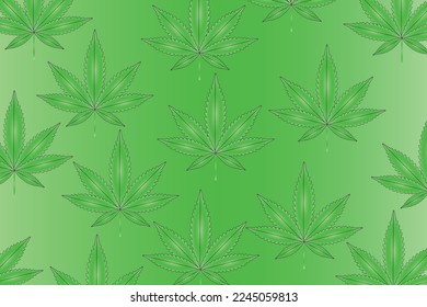 Ilustración vectorial de la hoja de marihuana, planta de cannabis utilizada con fines medicinales