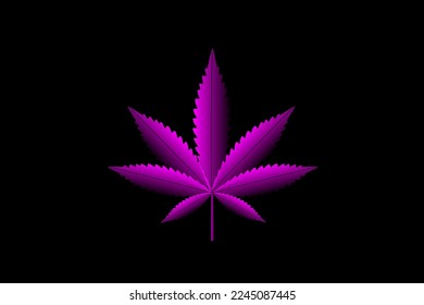 Vector illustration of marijuana leaf, cannabis plant used for medicinal purposes