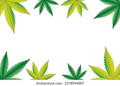 Vector illustration of marijuana leaf, cannabis plant used for medicinal purposes