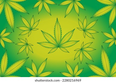 Vektorgrafik von Marihuana-Blättern, Cannabis-Pflanzen für medizinische Zwecke