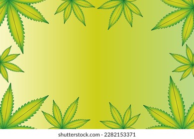 Ilustración vectorial de la hoja de marihuana, planta de cannabis utilizada con fines medicinales