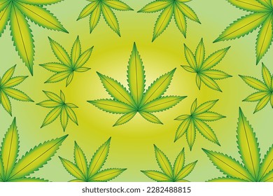 Vektorgrafik von Marihuana-Blättern, Cannabis-Pflanzen für medizinische Zwecke