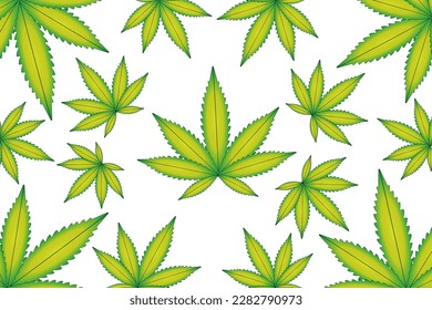 Vector illustration of marijuana leaf, cannabis plant used for medicinal purposes