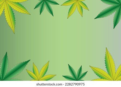 Ilustración vectorial de la hoja de marihuana, planta de cannabis utilizada con fines medicinales