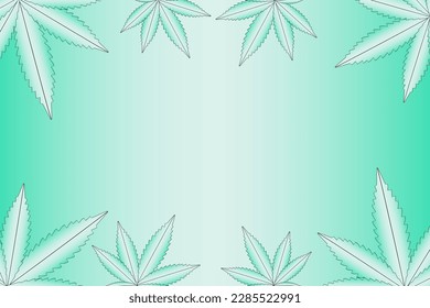 Vector illustration of marijuana leaf, cannabis plant used for medicinal purposes