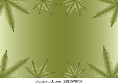 Vector illustration of marijuana leaf, cannabis plant used for medicinal purposes