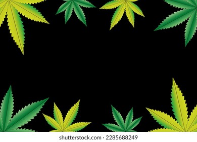 Ilustración vectorial de la hoja de marihuana, planta de cannabis utilizada con fines medicinales