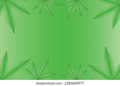 Ilustración vectorial de la hoja de marihuana, planta de cannabis utilizada con fines medicinales
