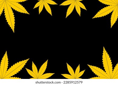 Ilustración vectorial de la hoja de marihuana, planta de cannabis utilizada con fines medicinales