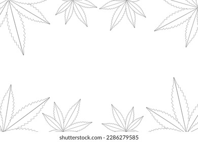 Vector illustration of marijuana leaf, cannabis plant used for medicinal purposes