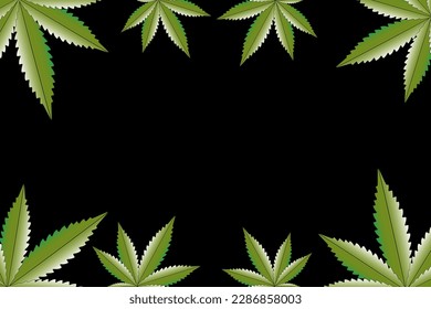 Vector illustration of marijuana leaf, cannabis plant used for medicinal purposes