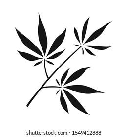 Vector illustration of marijuana and leaf icon. Graphic of marijuana and vegetation vector icon for stock.