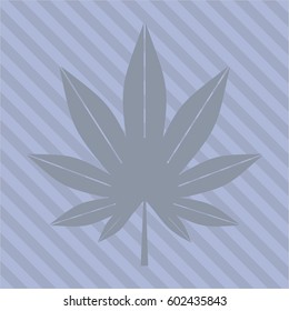 Vector illustration of Marijuana leaf (weed) vector icon in Gray
