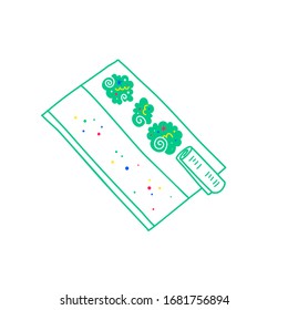 Vector illustration of marijuana on rolling paper isolated on white background.