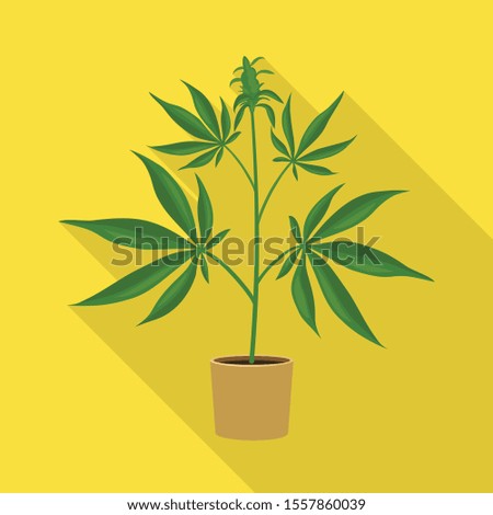 Vector illustration of marijuana and pot logo. Graphic of marijuana and hemp stock symbol for web.