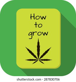 Vector illustration of a marijuna growing book