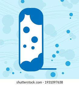 Vector illustration. marine alphabet for decoration and signature cards. For decorations. The letter is separately on the background. Letter L