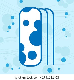 Vector illustration. marine alphabet for decoration and signature cards. For decorations. The letter is separately on the background. Letter M