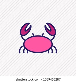 Vector illustration of marine crab icon colored line. Beautiful marine element also can be used as cancer icon element.